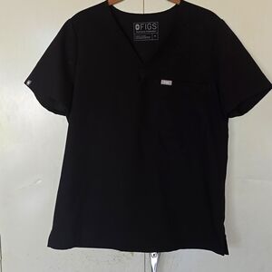 Figs Catarina One Pocket  Black Scrub Top